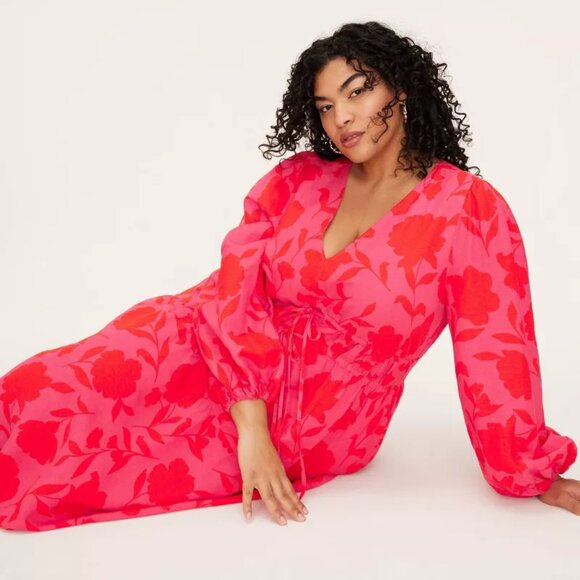 kate spade new york x Target Women's 3X Plus Size Rose Linen Maxi Dress - Picture 3 of 5